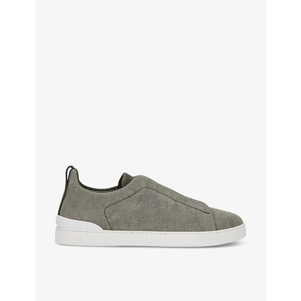 Mens Ermenegildo Zegna Triple stitch low-top cotton trainers