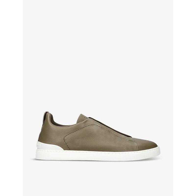 Mens Ermenegildo Zegna Triple-stitch low-top leather trainers