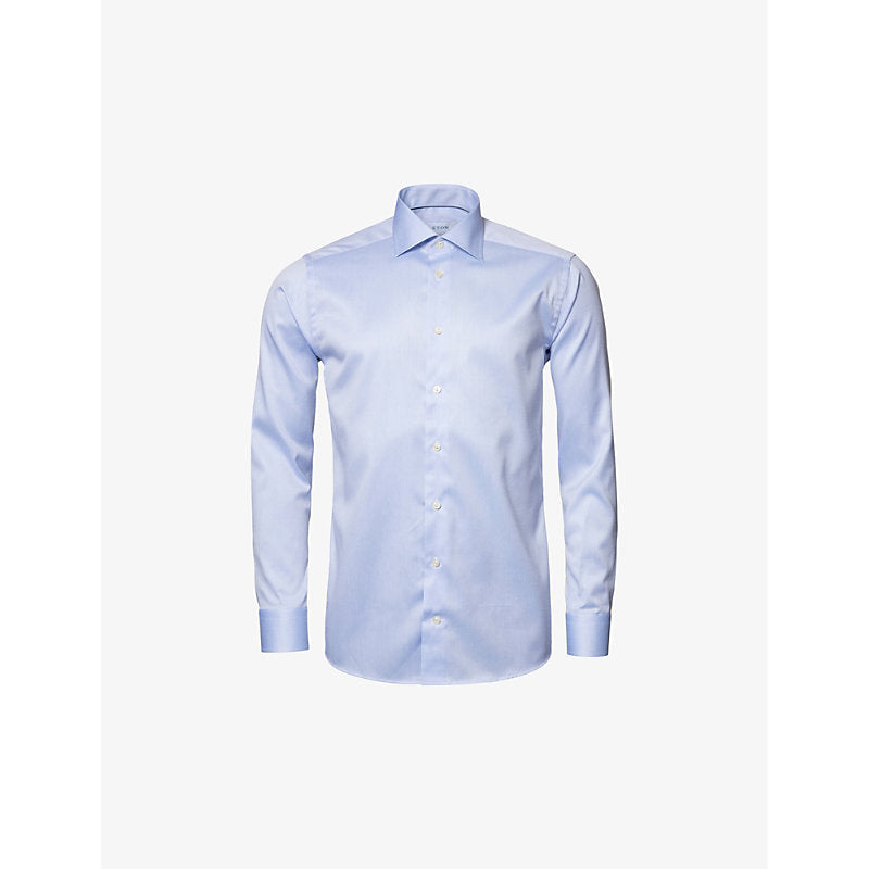 Mens Eton Cutaway-collar single-cuff slim-fit cotton-twill shirt