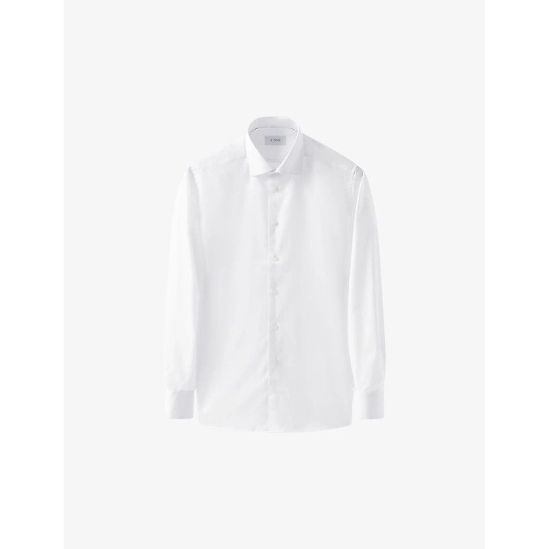 Mens Eton Cutaway-collar single-cuff slim-fit cotton-twill shirt