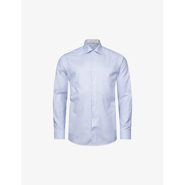 Mens Eton Solid regular-fit cotton-blend Oxford shirt