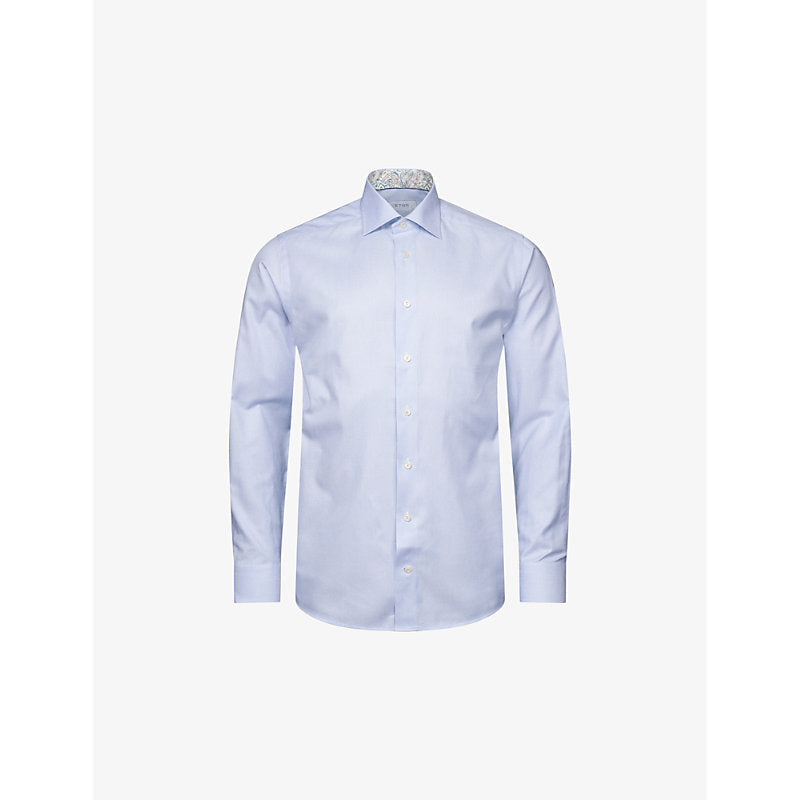 Eton Solid regular-fit cotton-blend Oxford shirt