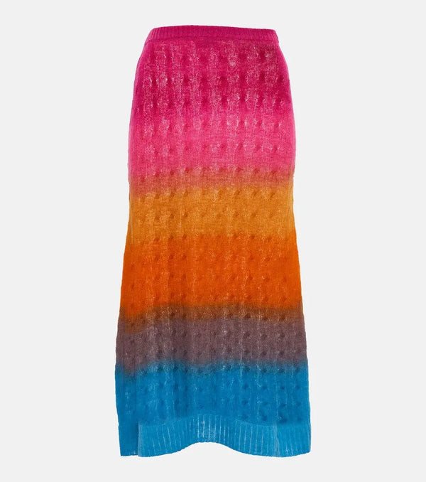 Etro Cable-knit wool midi skirt | LYBSTORE