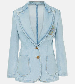 Etro Embroidered denim blazer | LYBSTORE