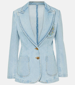 Etro Embroidered denim blazer