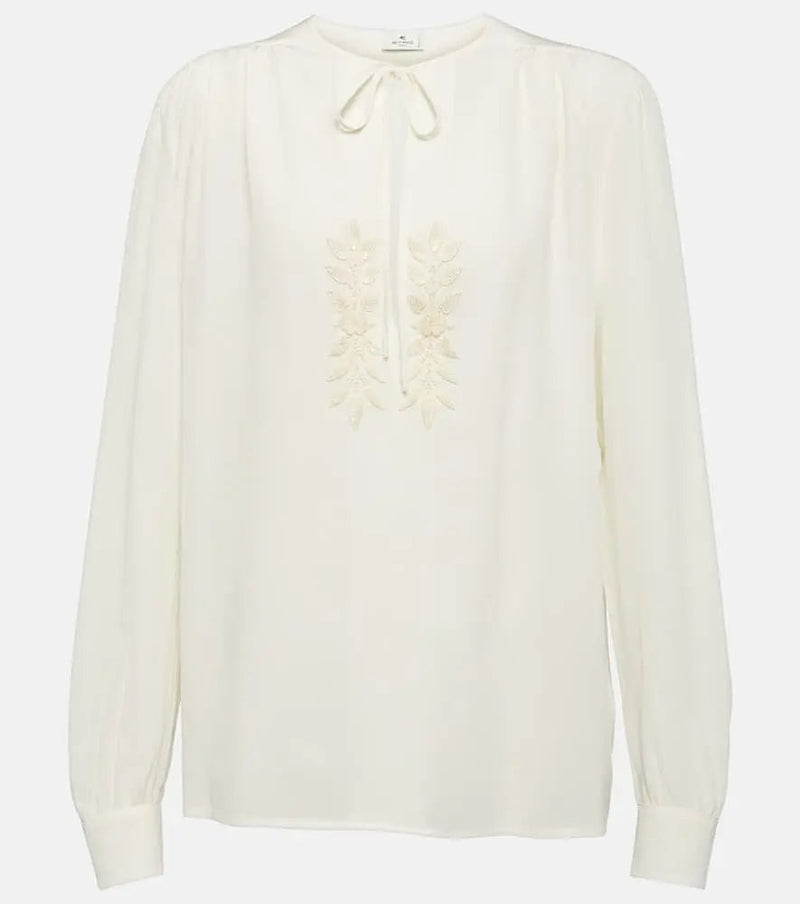 Etro Embroidered silk blouse | LYBSTORE