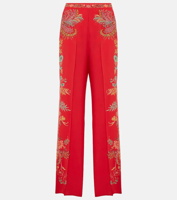 Etro Floral silk crêpe de chine palazzo pants | LYBSTORE