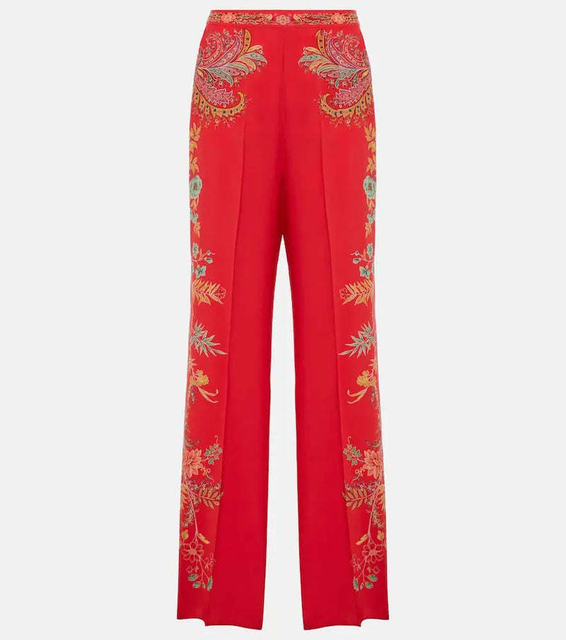 Etro Floral silk crêpe de chine palazzo pants | LYBSTORE