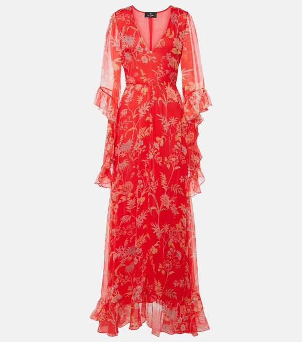 Etro Floral silk gown