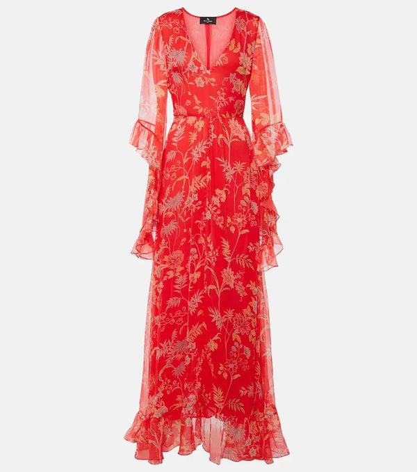 Etro Floral silk gown | LYBSTORE