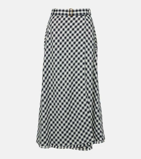 Etro Gingham jacquard midi skirt | LYBSTORE