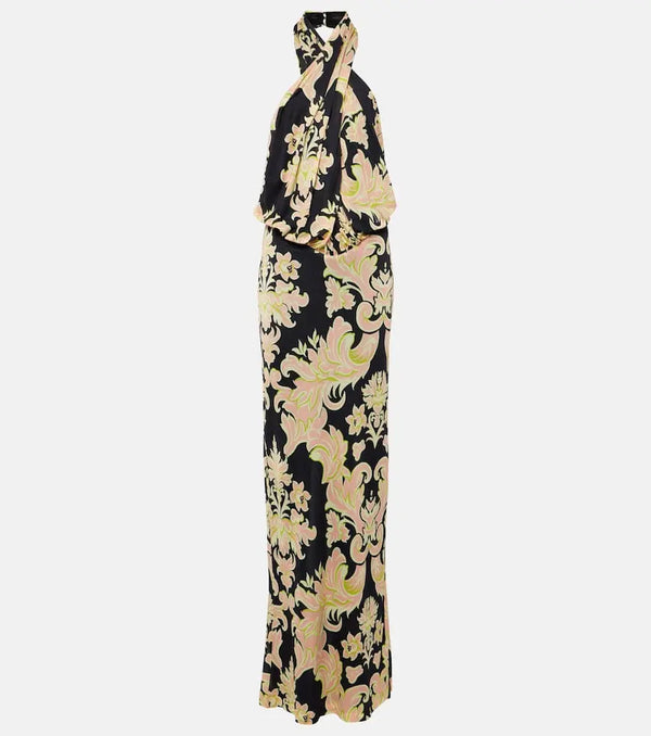 Etro Halterneck printed maxi dress | LYBSTORE