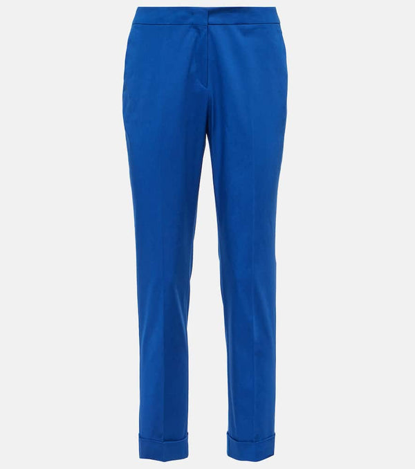 Etro High-rise cotton-blend slim pants