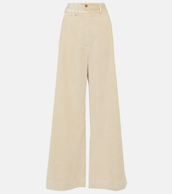 Etro High-rise cotton corduroy wide-leg pants