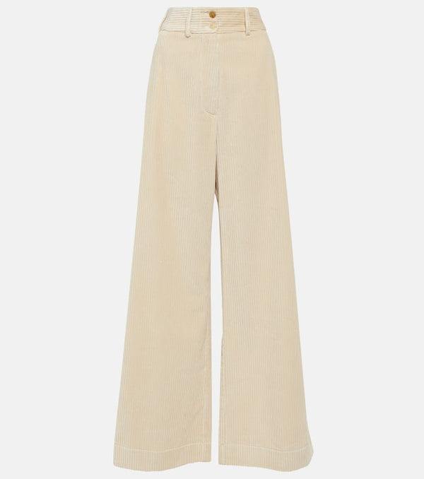 Etro High-rise cotton corduroy wide-leg pants