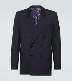 Etro Jacquard double-breasted wool blazer