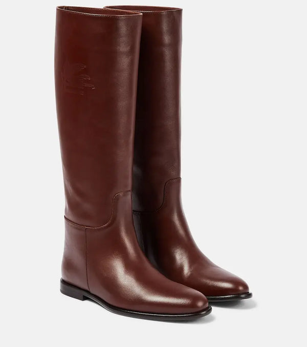 Etro Leather high-knee boots | LYBSTORE