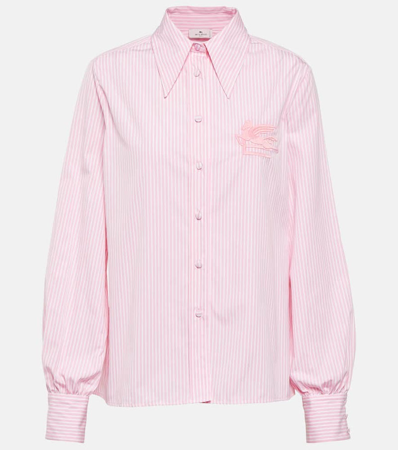 Etro Logo striped cotton shirt