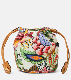 Etro Mini leather-trimmed printed clutch