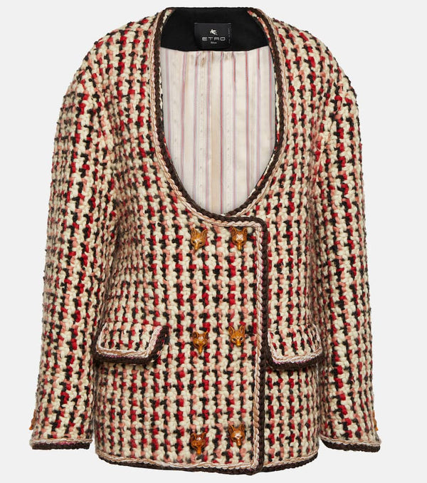 Etro Oversized wool-blend bouclé jacket