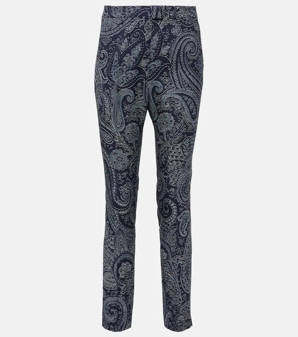 Etro Paisley high-rise slim pants | LYBSTORE