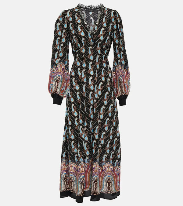 Etro Paisley silk midi dress | LYBSTORE