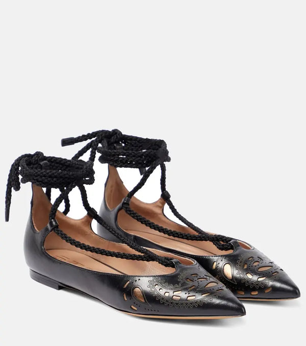 Etro Perforated leather ballet flats | LYBSTORE