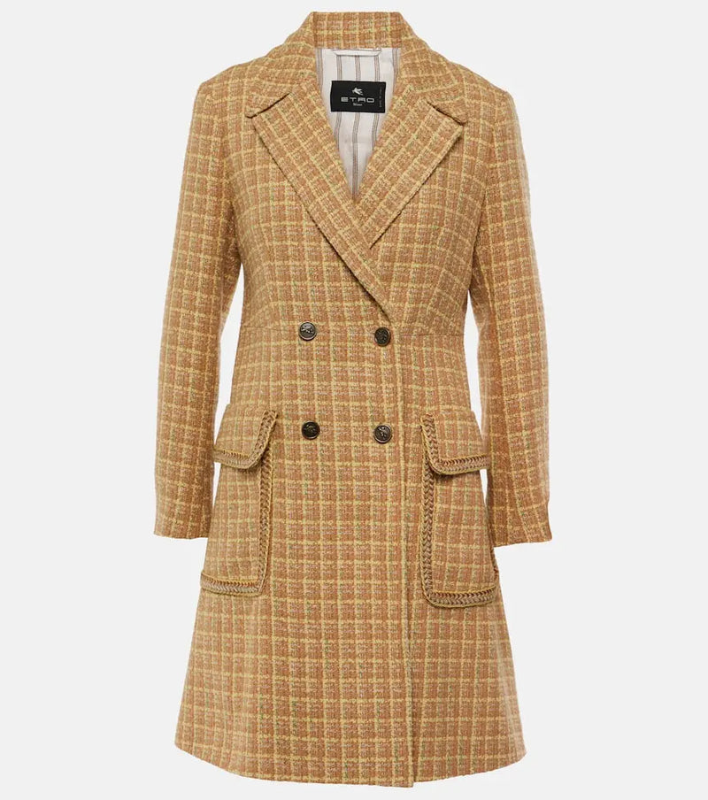 Etro Prince of Wales wool-blend coat | LYBSTORE