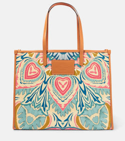 Etro Printed canvas tote bag