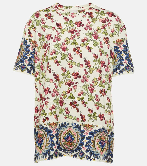 Etro Printed cotton T-shirt | LYBSTORE