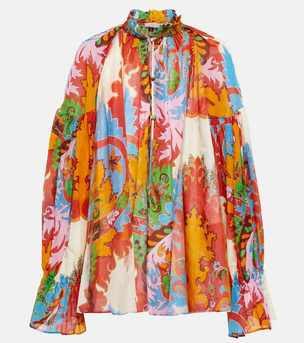 Etro Printed cotton and silk blouse | LYBSTORE