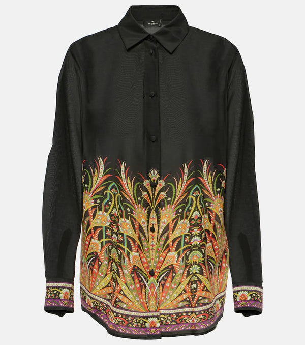 Etro Printed cotton and silk shirt