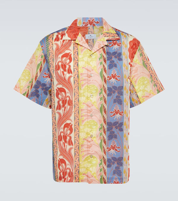 Etro Printed cotton bowling shirt