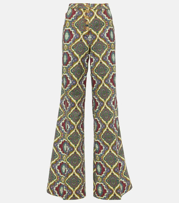 Etro Printed high-rise wide-leg jeans | LYBSTORE