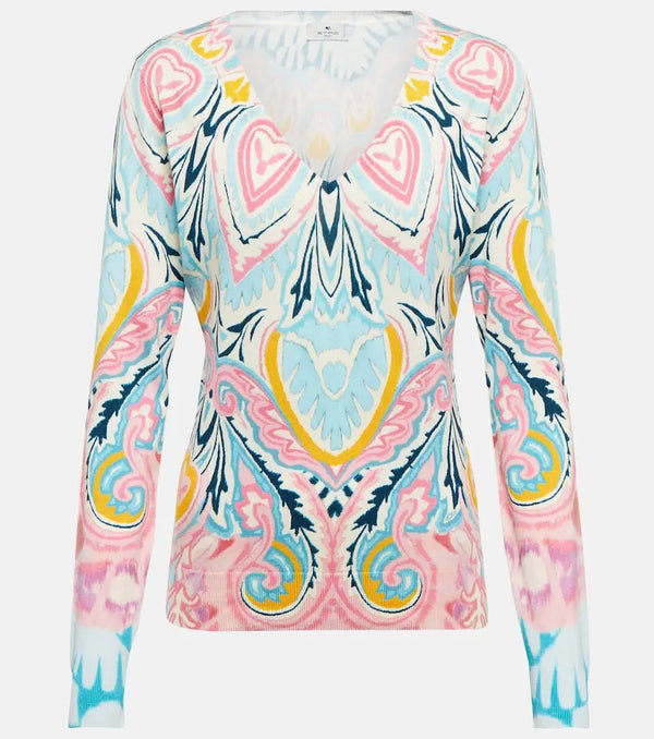 Etro Printed silk-blend sweater | LYBSTORE