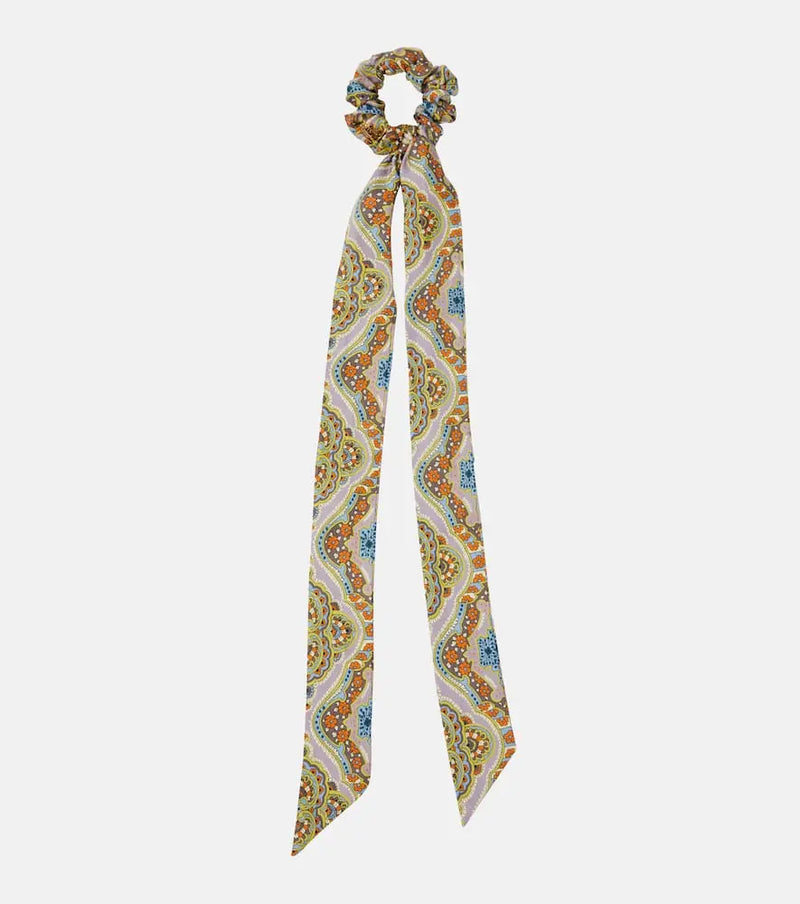 Etro Printed silk scrunchie | LYBSTORE