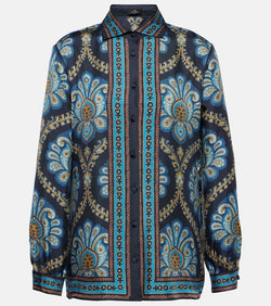 Etro Printed silk twill shirt