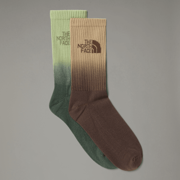 The North Face Everyday Dip-dye Crew Socks Khaki Stone-smokey Brown-misty Sage-duck Green