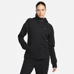 Sudadera con gorro de cierre completo para mujer Nike Sportswear Tech Fleece Windrunner - Negro