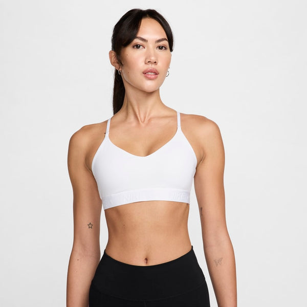 Bra deportivo ajustable con almohadillas para mujer Nike Indy Light Support - Blanco