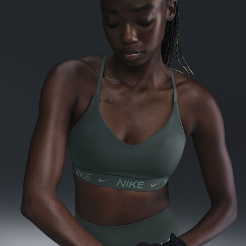 Bra deportivo ajustable con almohadillas para mujer Nike Indy Light Support - Verde