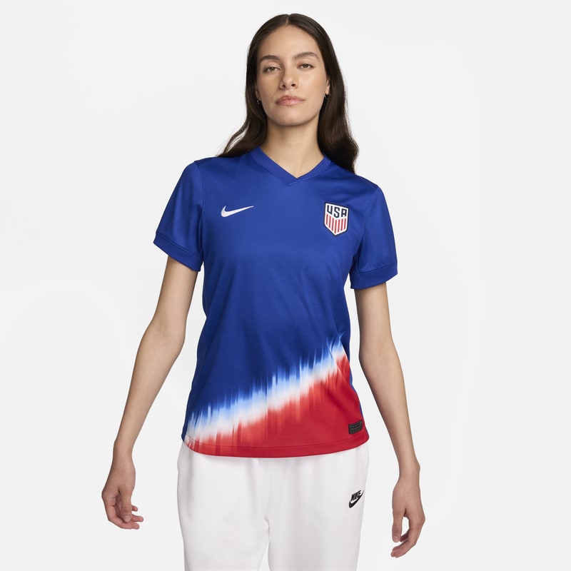 Jersey de fútbol Nike Dri-FIT Replica del USWNT visitante 2024 Stadium para mujer - Azul