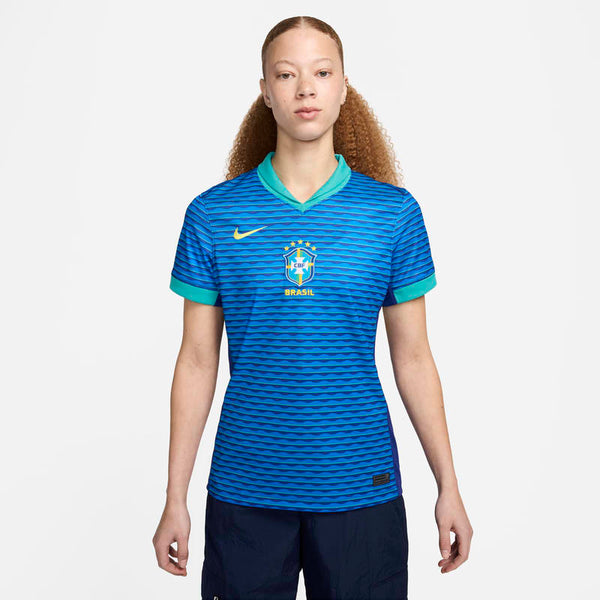 Jersey de fútbol Nike Dri-FIT replica de Brasil visitante 2024 Stadium para mujer - Azul