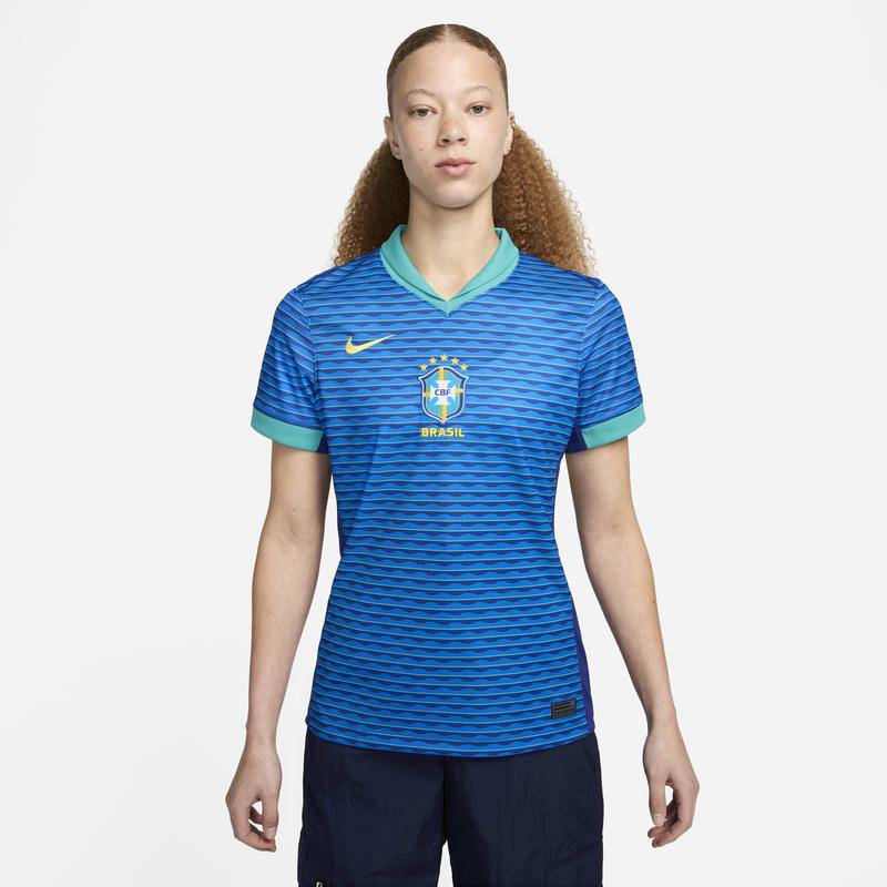 Jersey de fútbol Nike Dri-FIT replica de Brasil visitante 2024 Stadium para mujer - Azul