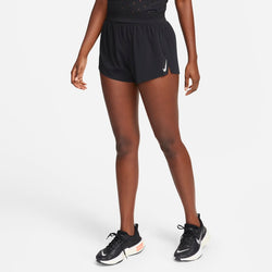 Shorts de correr Dri-FIT de tiro medio de 8 cm con forro de ropa interior para mujer Nike AeroSwift - Negro