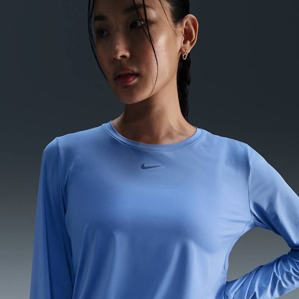 Playera de manga larga Dri-FIT para mujer Nike One Classic - Azul