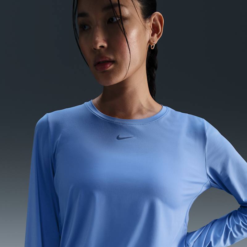 Playera de manga larga Dri-FIT para mujer Nike One Classic - Azul