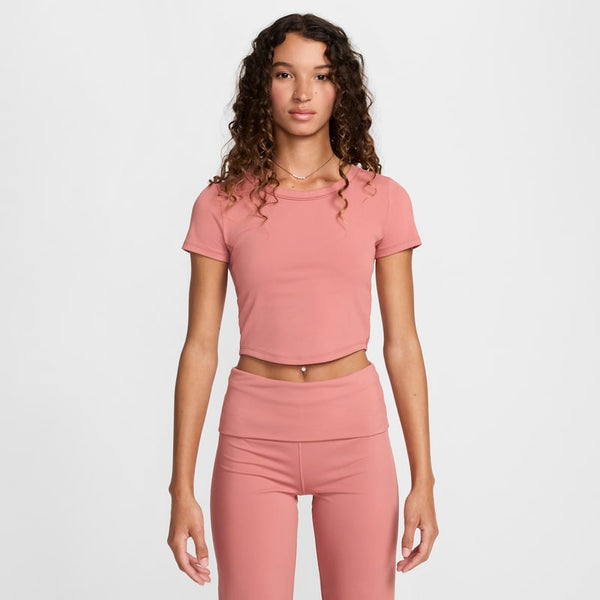 Playera de manga corta Dri-FIT cropped para mujer Nike One Fitted - Rosa