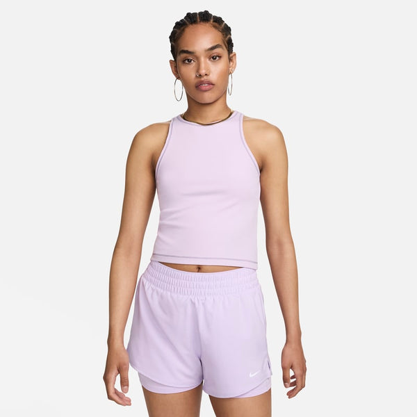 Camiseta de tirantes Dri-FIT de tela de canalé para mujer Nike One Fitted - Morado