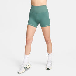 Shorts de ciclismo de tiro alto de 18 cm para mujer Nike One Rib - Verde